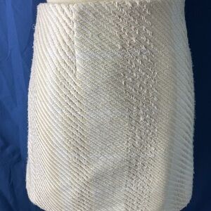 H&M Cream Ribbed Mini Pencil Skirt Size Large